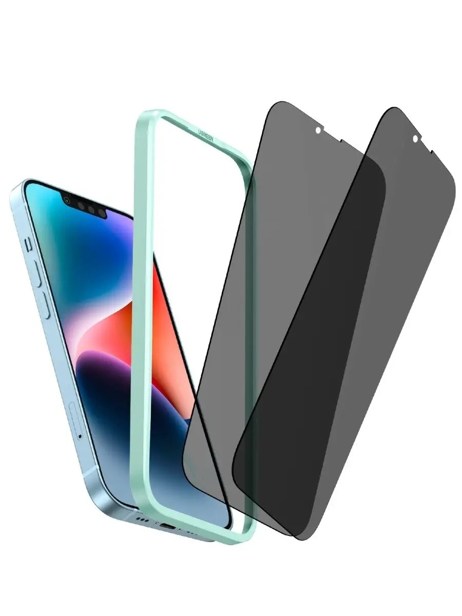 UGREEN 80989 Full Coverage Privacy Tempered Glass Screen Protector with Precise-Align Applicator for iPhone 13 mini (1-Pack) — image 2