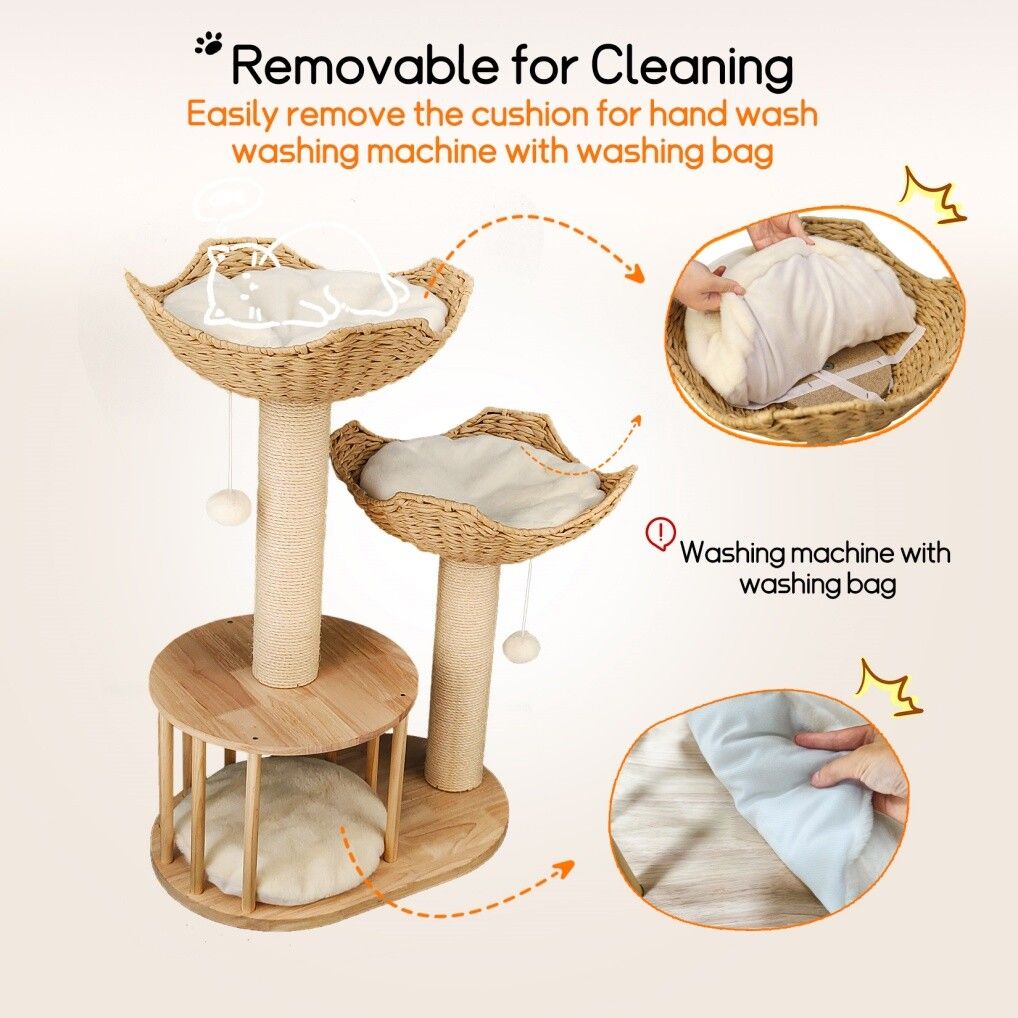Cat Tree Tower Large Scratching Post Condo Basket Activity Center — image 5
