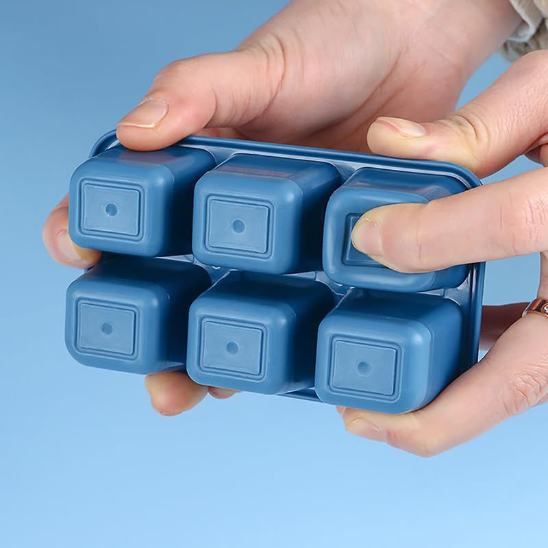 3pc Large Ice Cube Tray,Silicone Freezer Container,Freeze & Store Soup, Sauce, Broth,Leftovers - Makes Perfect Cup β image 4