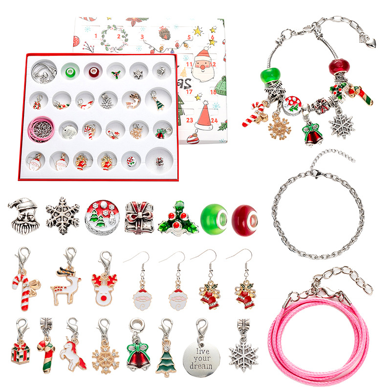 Sliver 24-Day DIY Christmas Advent Calendar Jewelry Kit