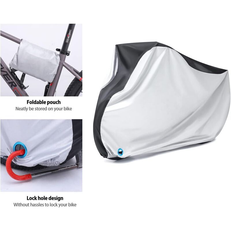 Bike Cover, Waterproof Outdoor Bike Cover with Lock Hole for Mountain Road Bikes, Xxl, 200CM, 70CM, 110CM — image 4