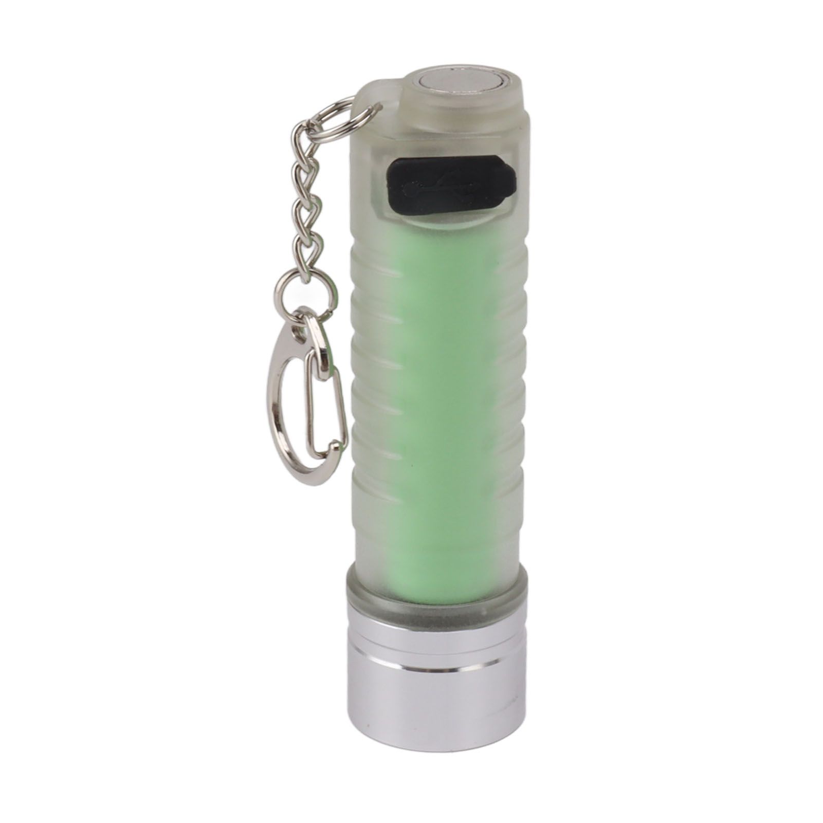 White Small Keychain Flashlight USB Type C Rechargeable IP65 Waterproof LED Mini Keyring Flashlight — image 6