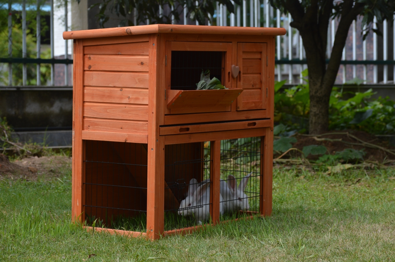 YES4PETS Double Storey Rabbit Hutch Guinea Pig Cage, Ferret cage W Pull Out Tray โ image 2
