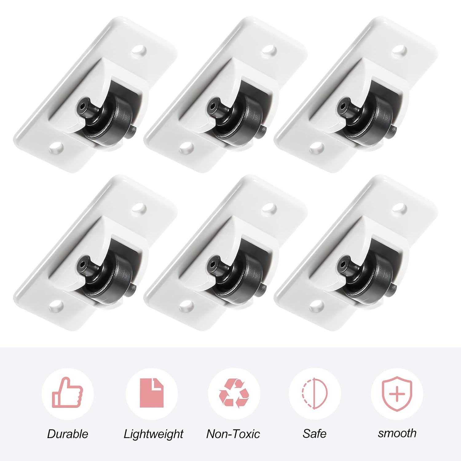 24 Pcs Sel-Adhesive ixed Casters – Caster Wheels or urniture, Cart, Storage Bins & DIY Toy Boxes, No-Drill Mini Wheels or Easy Mobility — image 5
