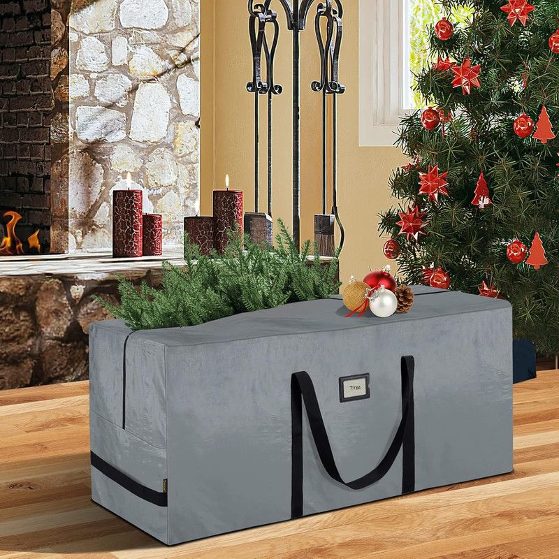 2-Pack Christmas Tree Storage Bag, Heavy Duty Extra Large Artificial Christmas Tree Bag with Reinforced Handles and Dual Zippers Wide Opening-165x38x76cm โ image 4