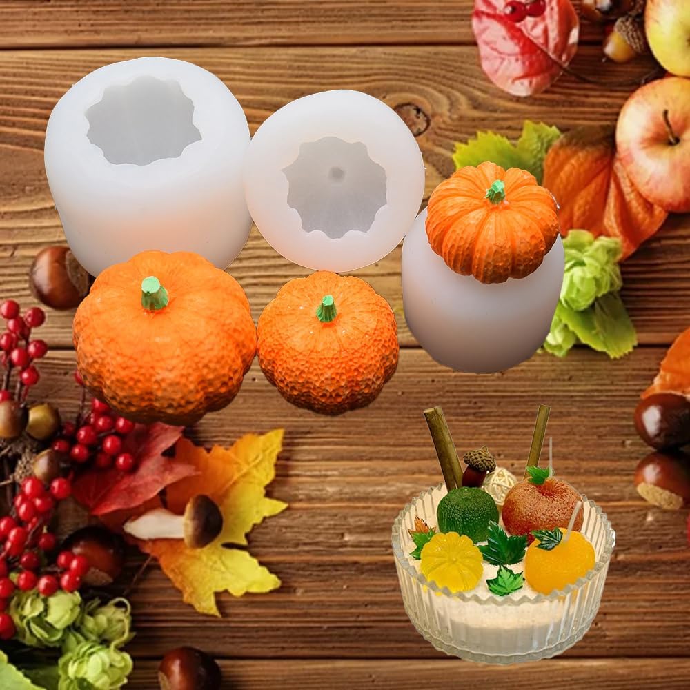 3 Piece Silicone Pumpkin Mould Set 3 Sizes Candle and Chocolate Mould Baking Tray — image 6