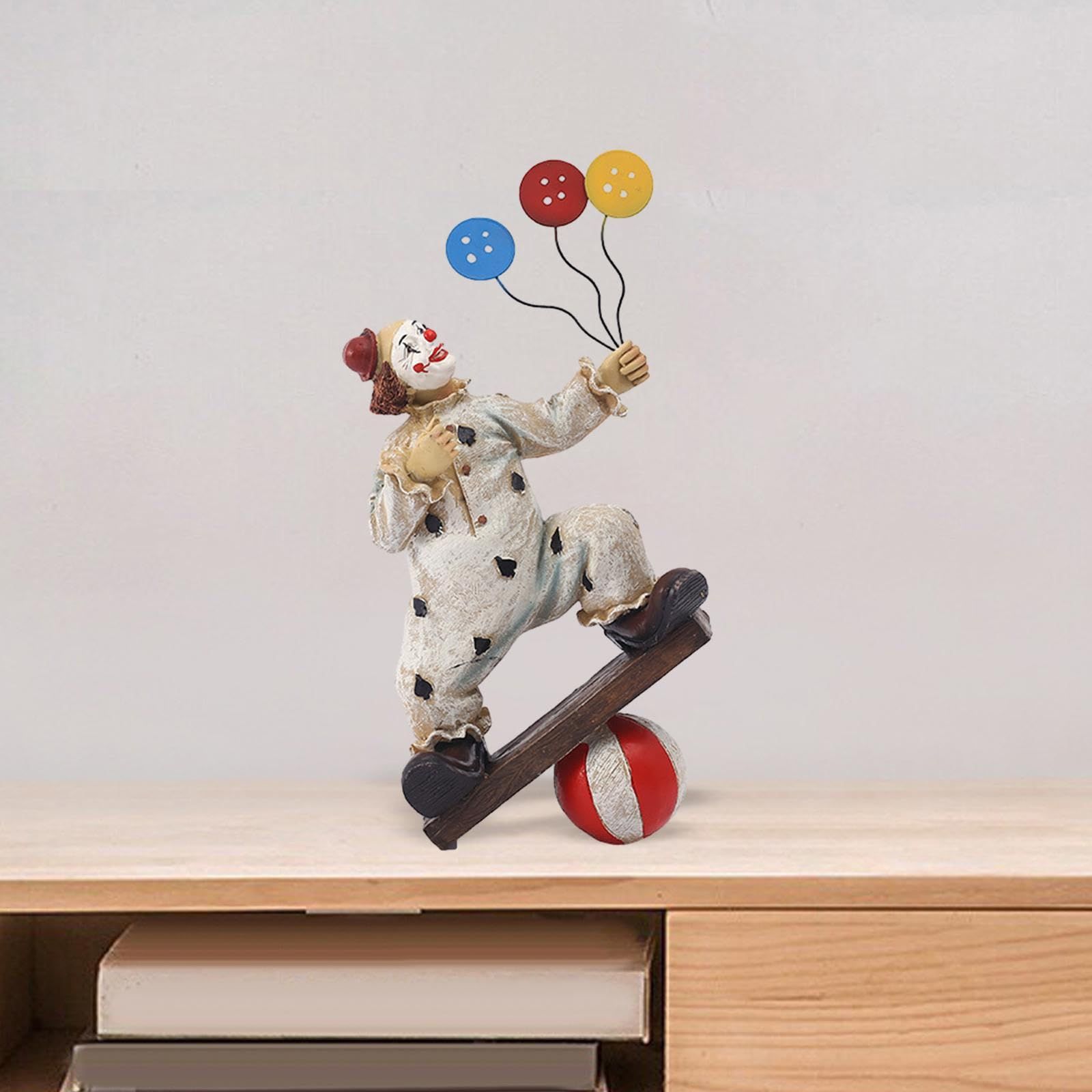 Creative Clown Circus Statues,Interesting Home Decor Resin Sculpture,Handmade Crafts Collectible Art Figures Decor Ornament — image 3