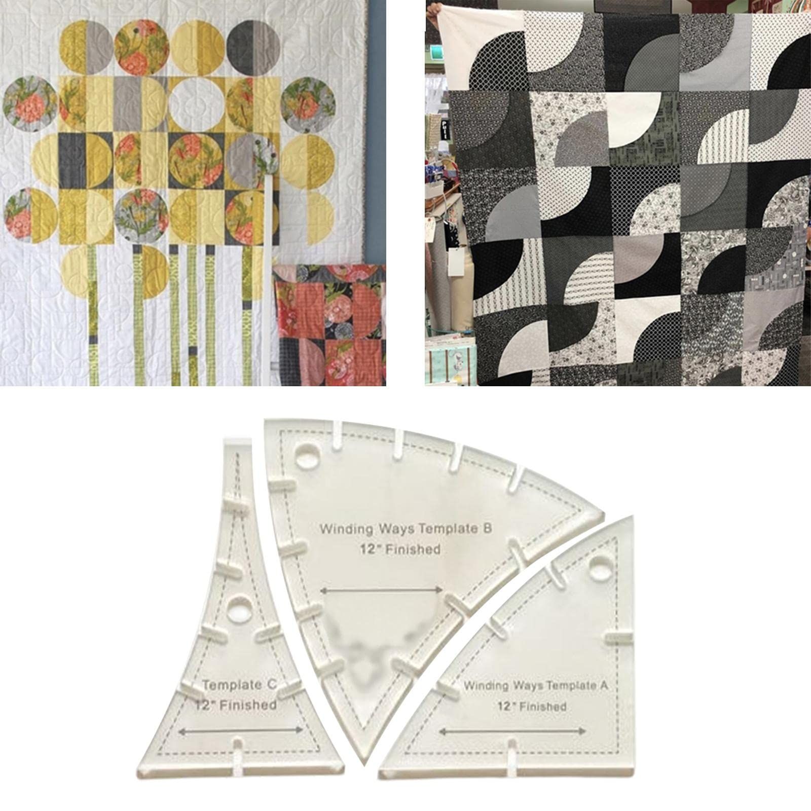 Set of 3 Patchwork Rulers Acrylic Quilting Ruler Sets for Patchwork Fabric Cutting Quilting Crafts Sewing Cutting