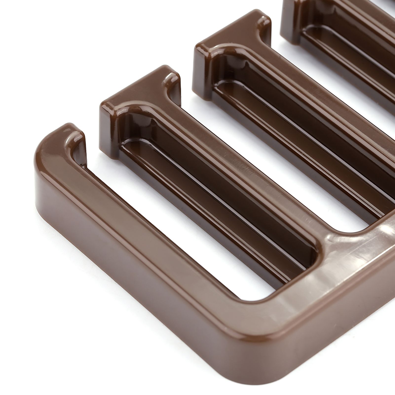 10 Slot Tie Belt Scarf Rack Organizer Sturdy Plastic Closet Wardrobe Space Saver Brown — image 6