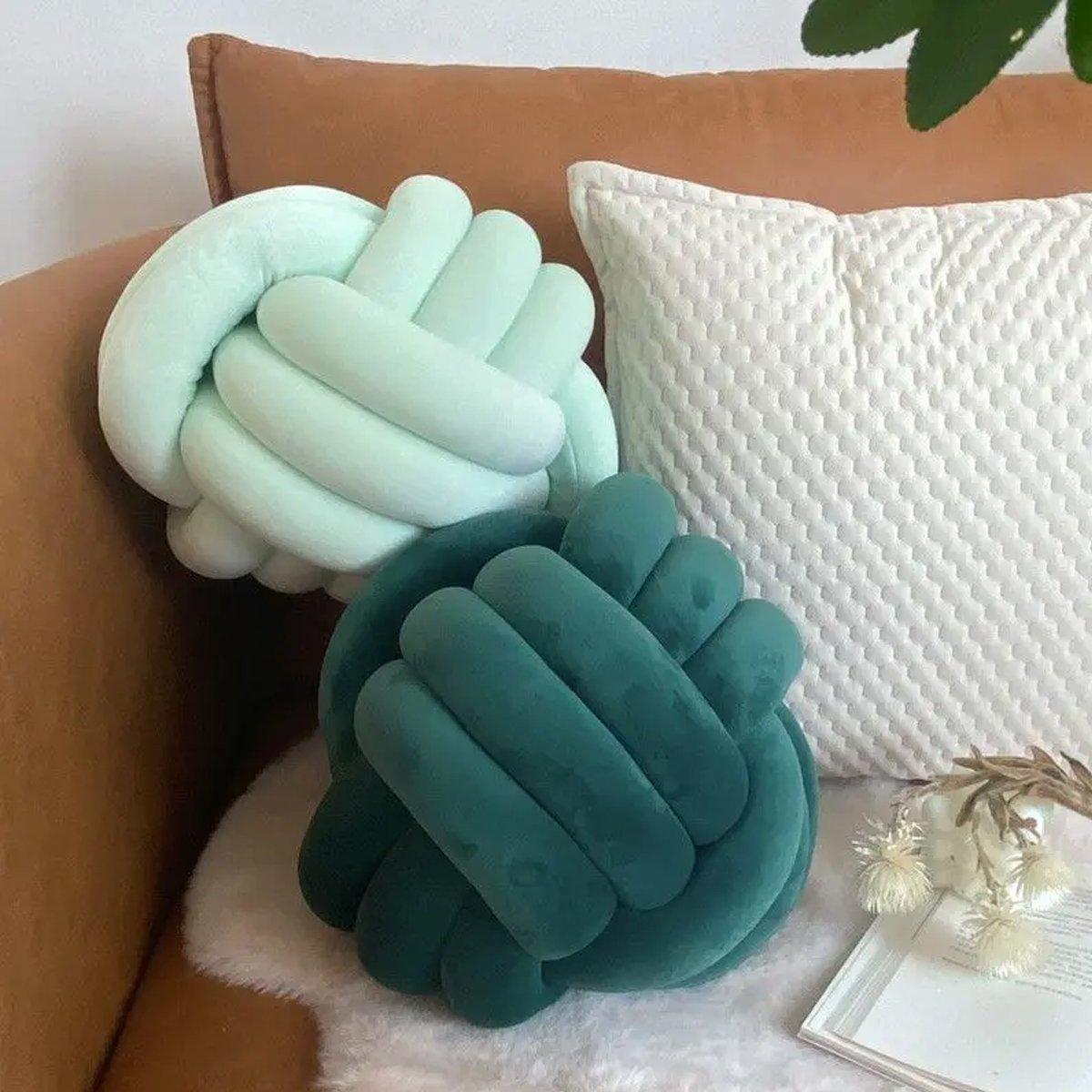 Three-Strand Braided Round Pillow Sofa Cushion Decorative Pillow for Living Room - Black — image 5