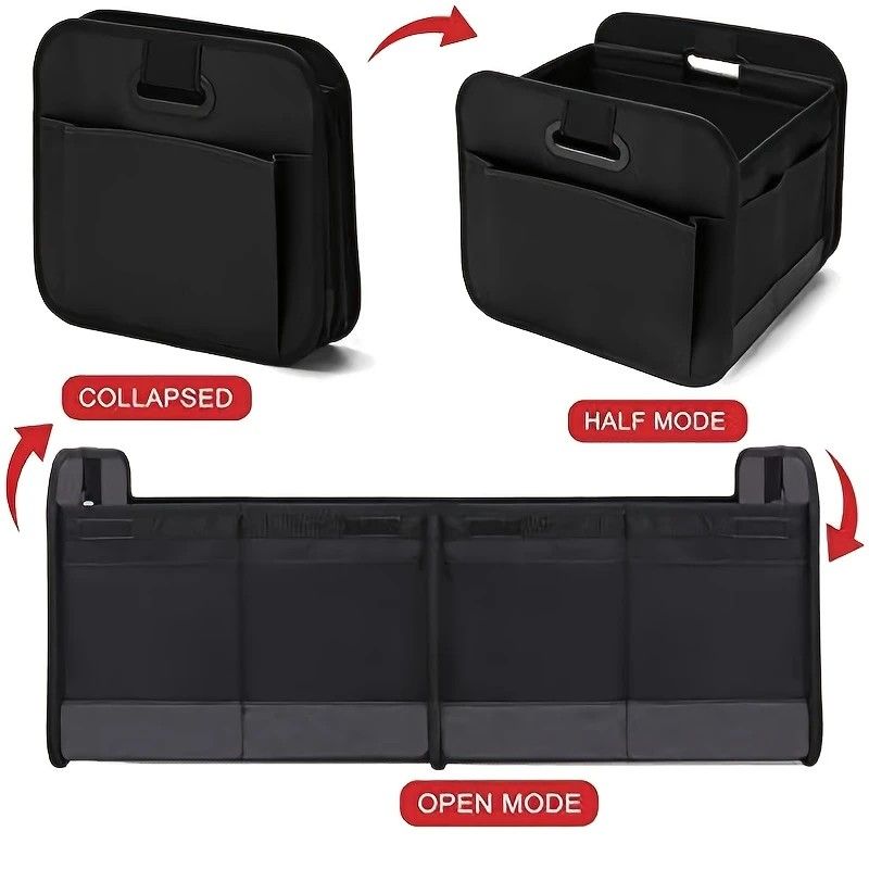 1 Car Trunk Organizer, Automotive Storage, Reinforced Handle, Foldable Multi-Compartment Car Organizer, 600D Oxford Fabric, Suitable for Any Car, SUV, Minivan โ image 2