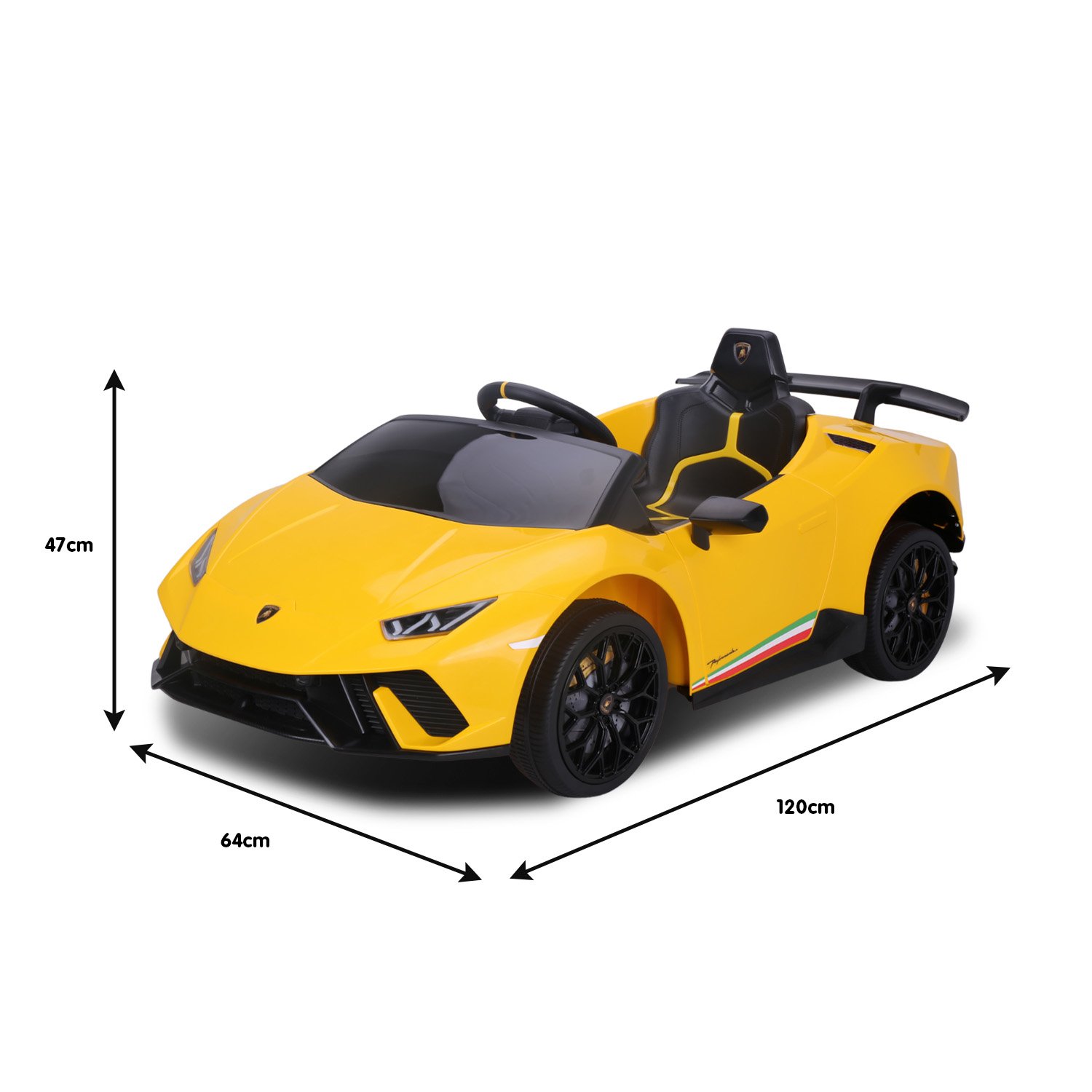 Kahuna Lamborghini Performante Kids Electric Ride On Car Remote Control - Yellow — image 6