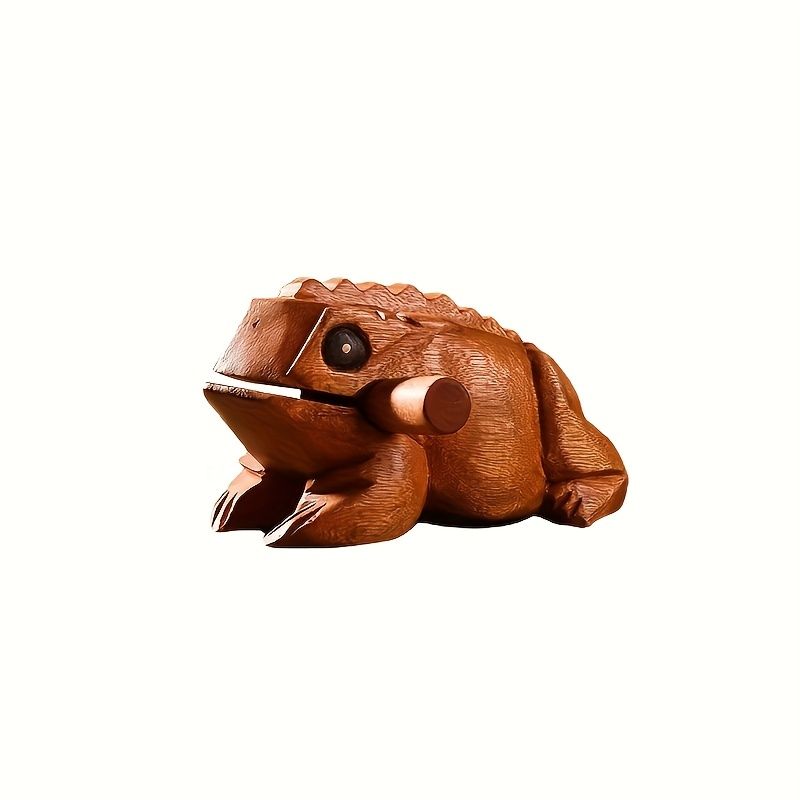 1pc Handmade African Wooden Frog Guitar, Traditional Carved Musical Instrument with Smooth Surface & Ergonomic Handle for Music Lovers Mix 1pc Wooden Fish