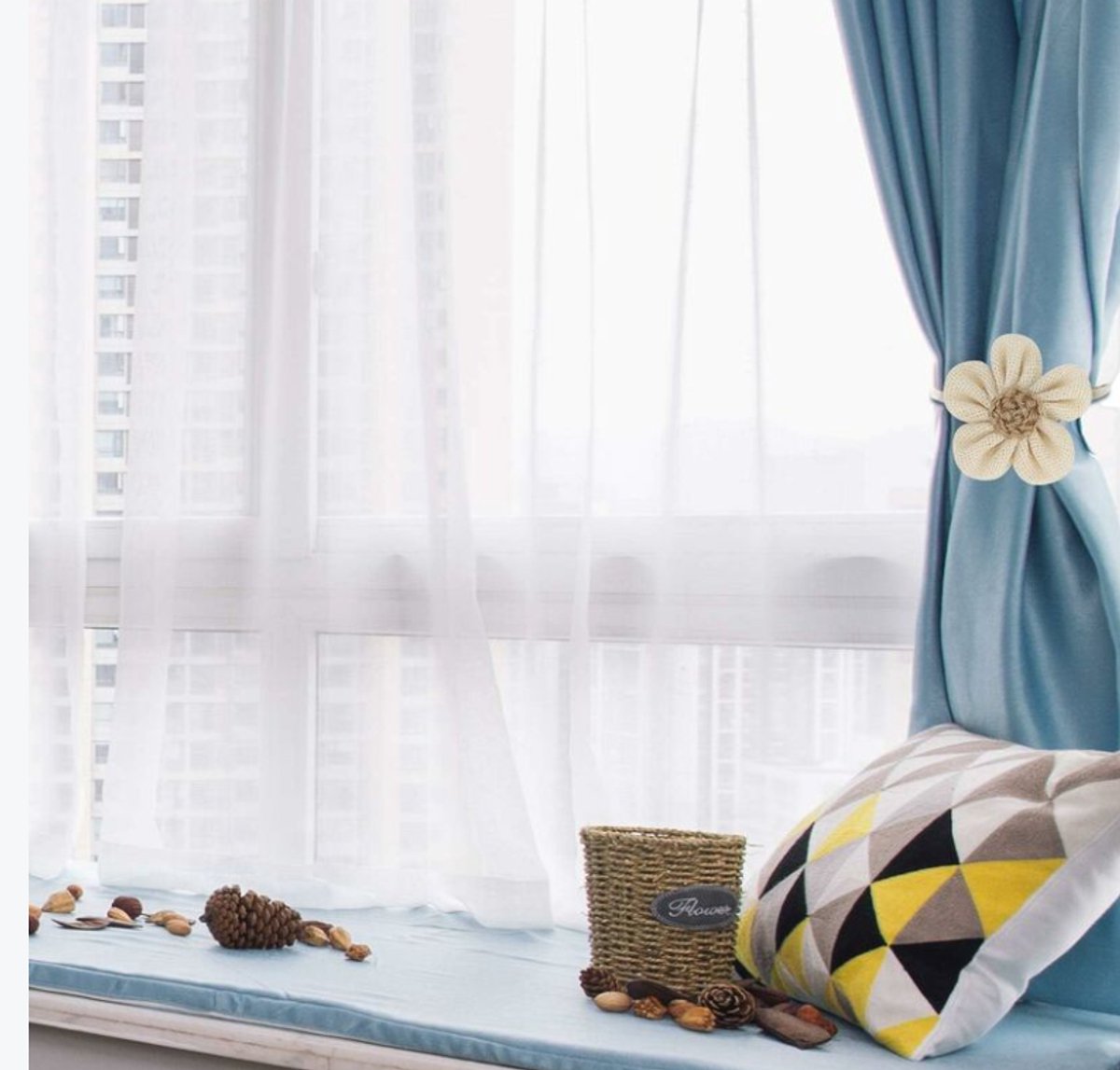 Curtain Holder - 2 Pieces - Curtain Tie Back - Curtain Tie Rope - Magnetic Curtain Cord - Beige - 40 cm — image 4