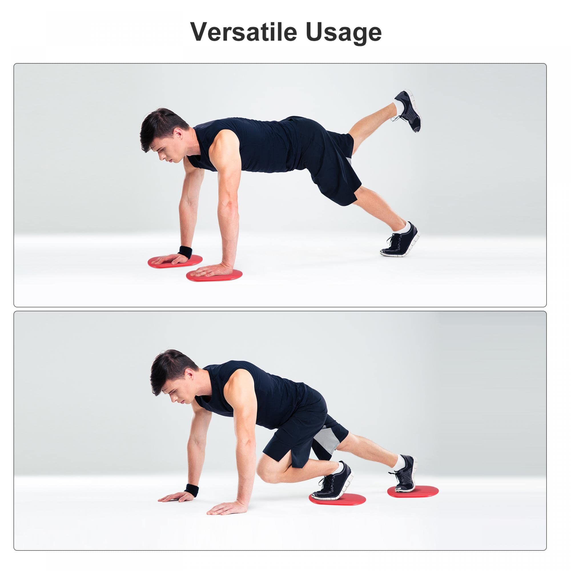 Exercise Core Sliders, Oval Glider Discs with Feet Covers, Dual Sided Usage in Home Gym for Full Body Workout — image 4