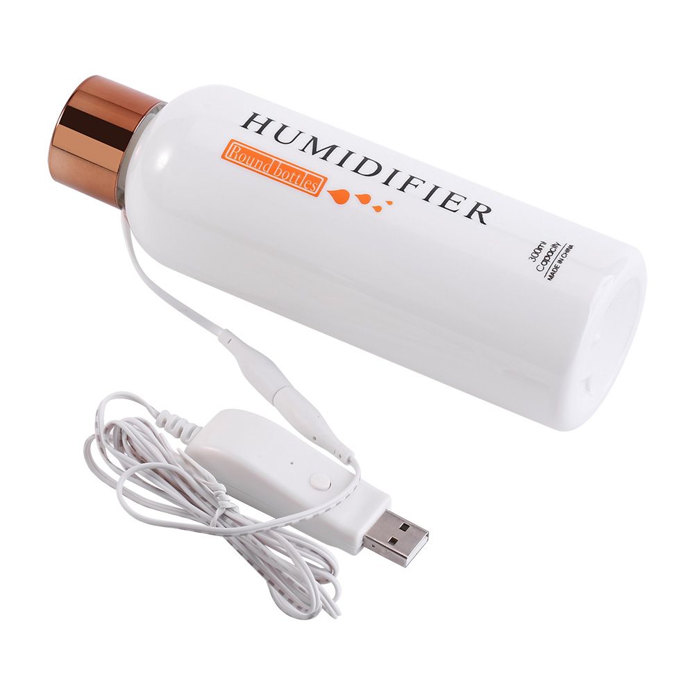 1Pc 300ml Bottle Shape USB Ultrasonic Cool Mist Humidifier Air Purifier Home Office Use (Gold) โ image 4