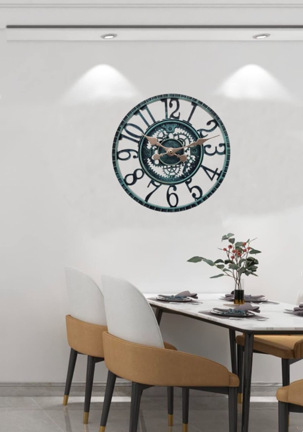 12-Inch Waterproof Outdoor Wall Clock, Analog Style, Sturdy Polyresin Construction, Fits with Rustic,Battery Powered, Easy to Hang — image 3