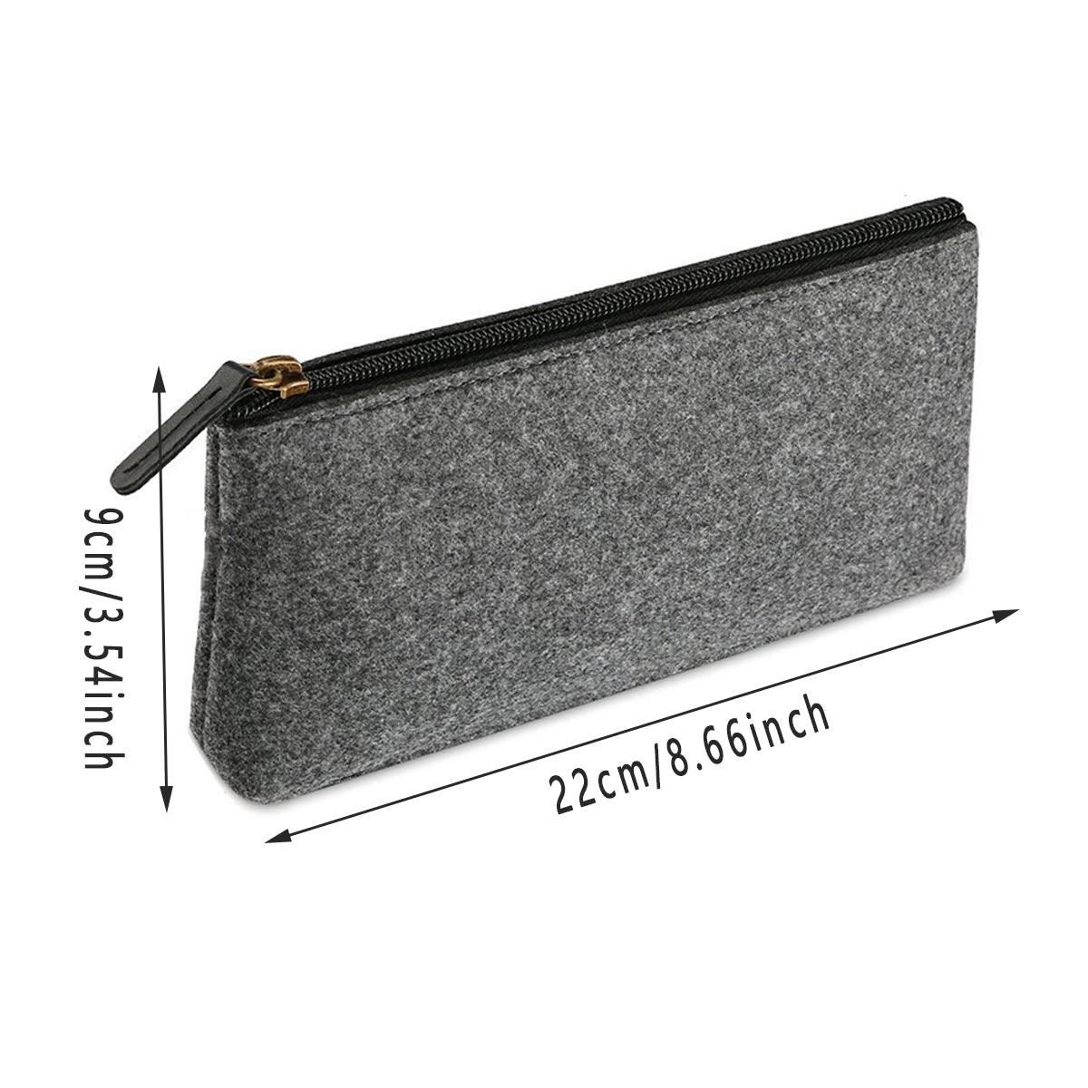 10PCS Large Capacity Felt Pencil Case Stationery Organizer Cosmetic Storage Bag — image 3