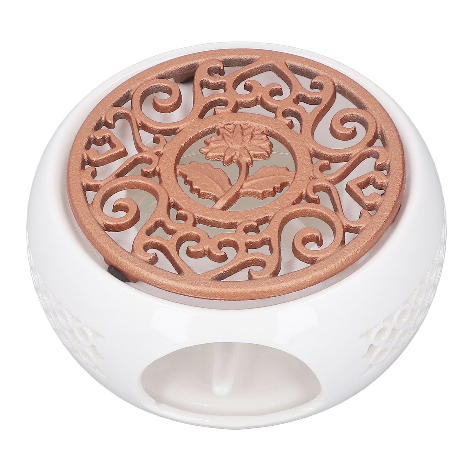 Ceramic Teapot Warmer Hollowed Pad Concave Bottom Practical Multifunction Teapot Heater for Family Office Cafe โ image 5