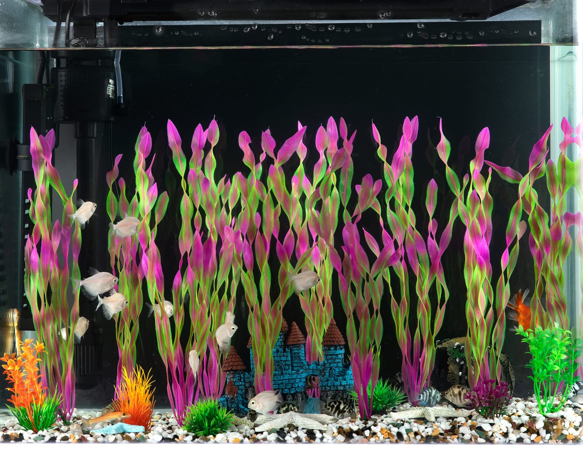 Artificial Seaweed Water Plants for Aquarium, Plastic Fish Tank Plant Decorations 10 PCS (Wine Red) their color won't fade — image 4