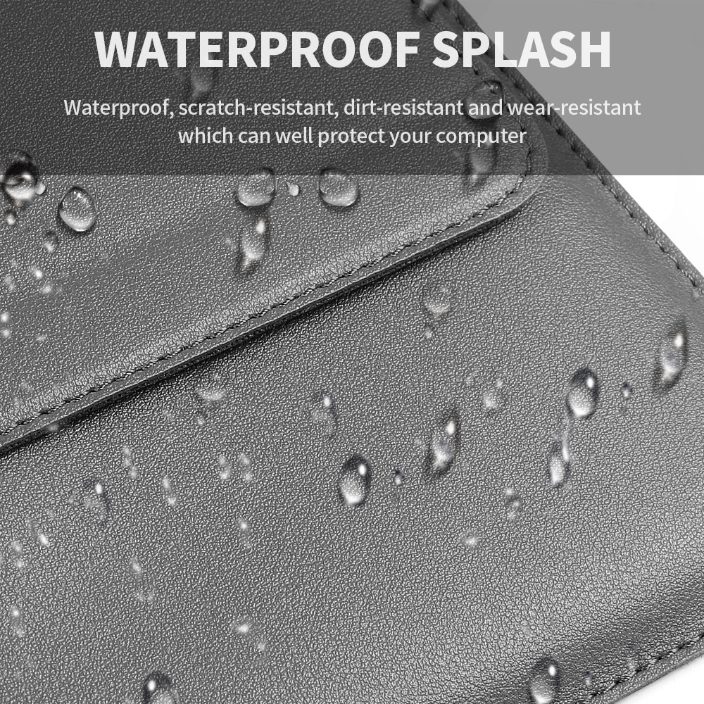 Red 3-in-1 Laptop Sleeve with Built-In Stand & Wrist Rest – Waterproof PU Protective Case for 15/16 Inch Laptops, Portable and Ergonomic Design — image 6