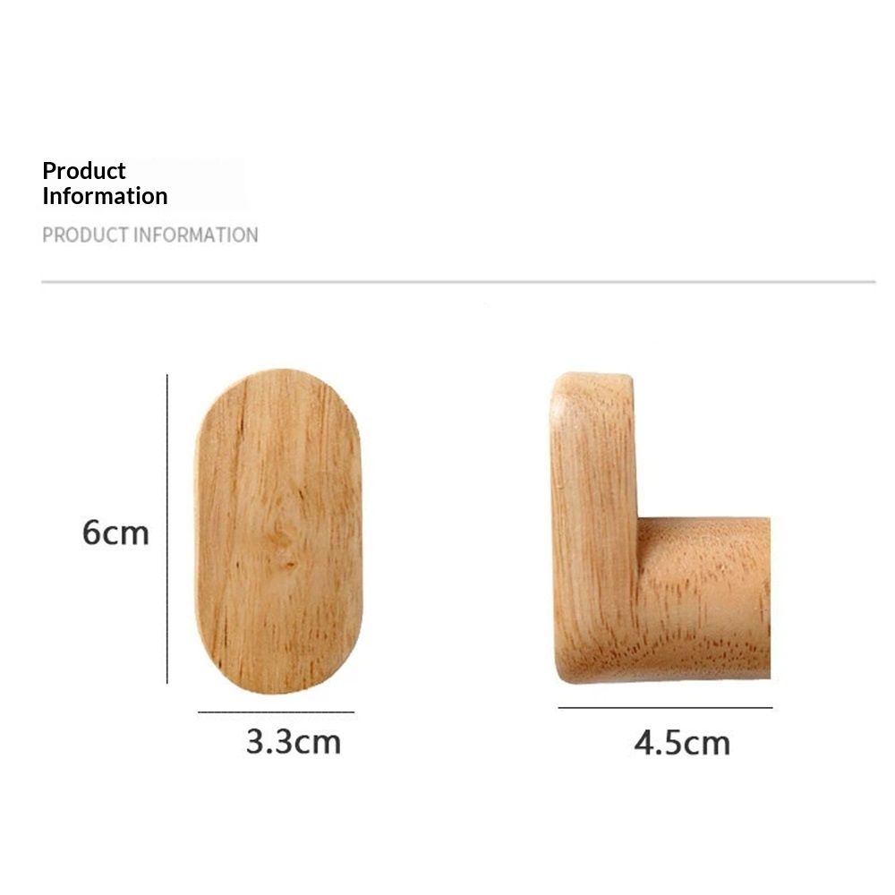 Coat Hooks for Hanging Heavy Duty - 4 Pack Wooden Hooks Modern Minimalist, Natural Wood Hooks for Hanging Hat, Towel, Robe, Bag โ image 5
