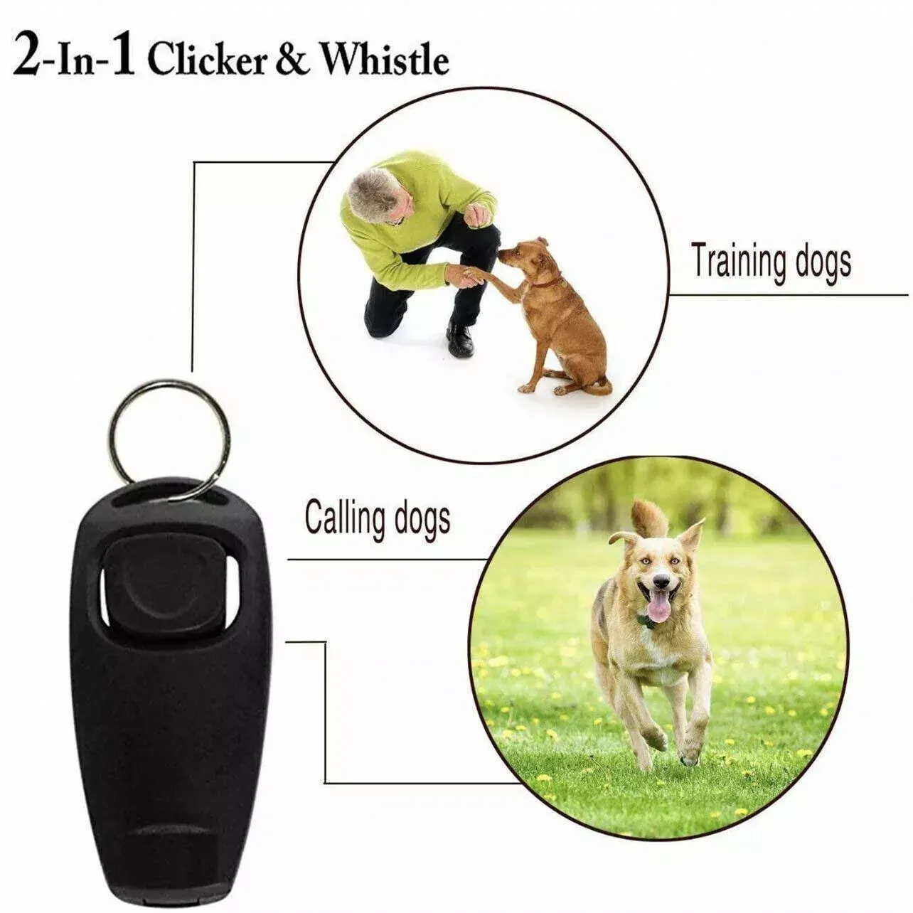 Dog Whistle and Clicker Set for Training Stop Barking Obedience Tool Combo - Green โ image 6