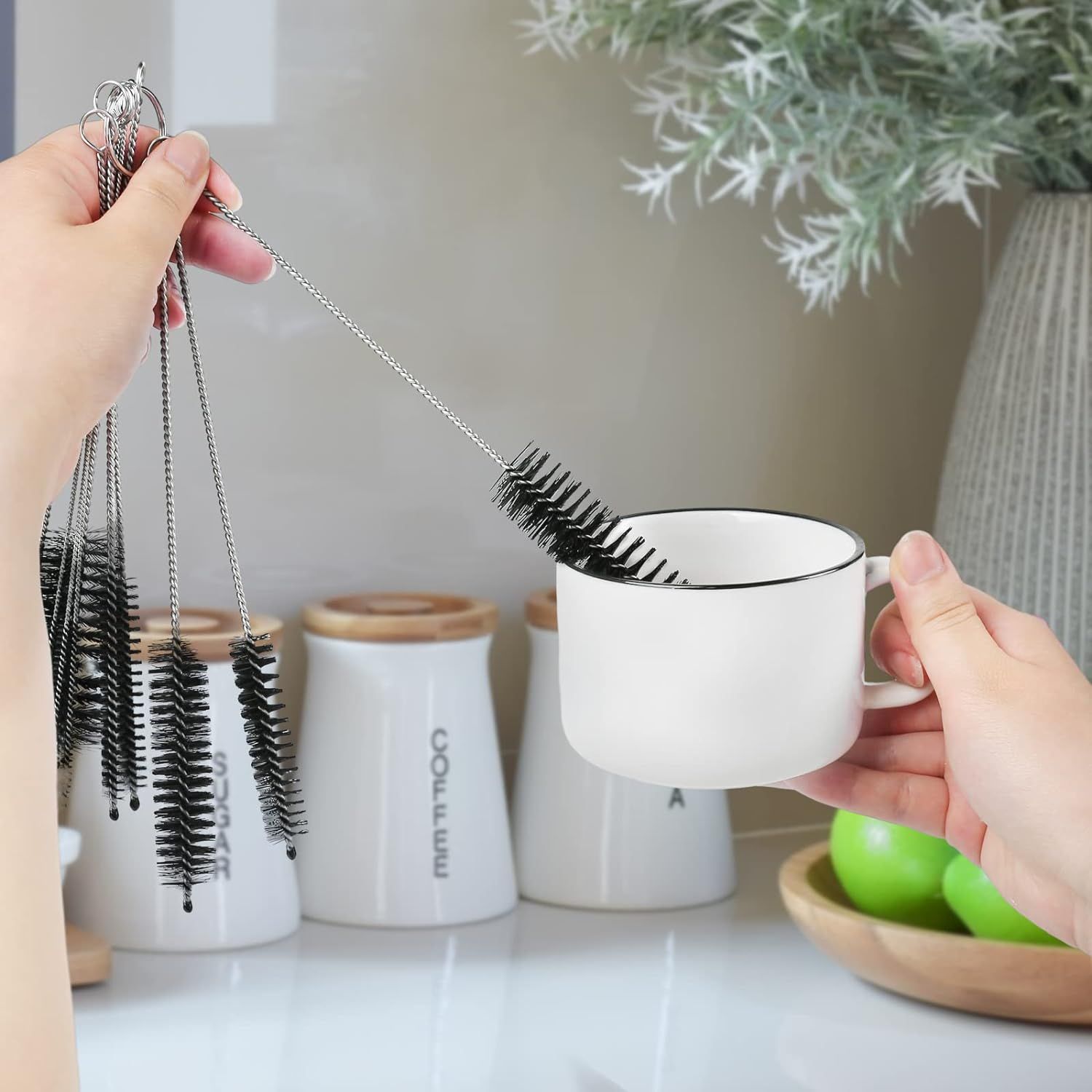 Tube Cleaner Brush Set,Long Straw and Bottle Brush, Flexible Brushes for Cleaning Pipes, Keyboards,Set of 10 Different Sizes — image 4