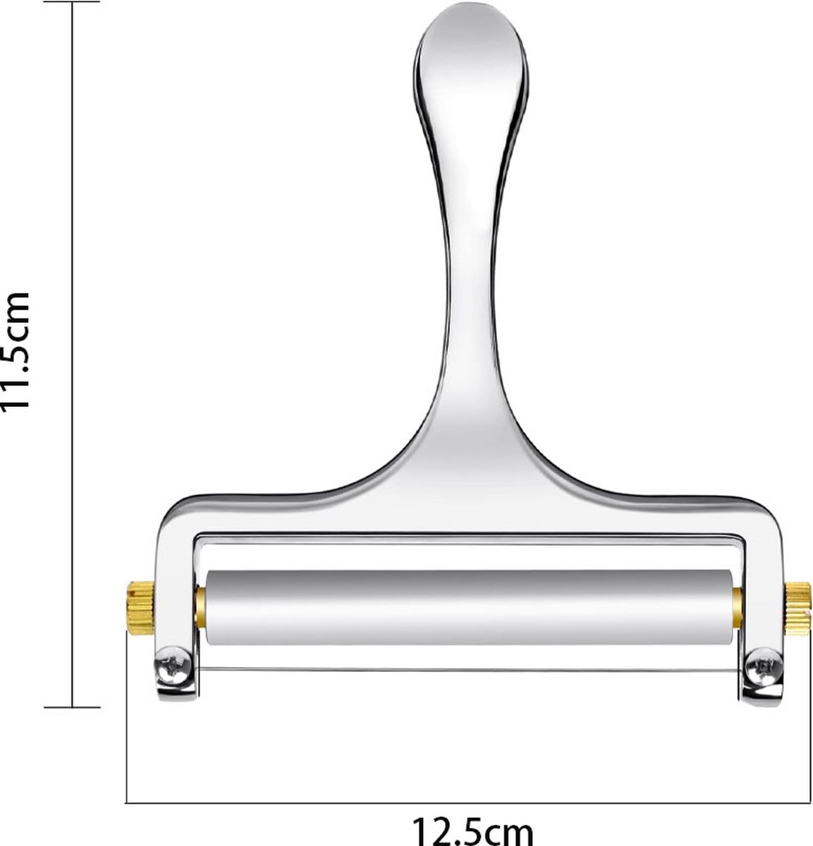 Cheese Slicer - Cheese Slicer for Young Cheese - Stainless Steel - Dishwasher Safe - Includes 1 Extra Cutting Wire - Adjustable Thickness - For Hard Cheese — image 5