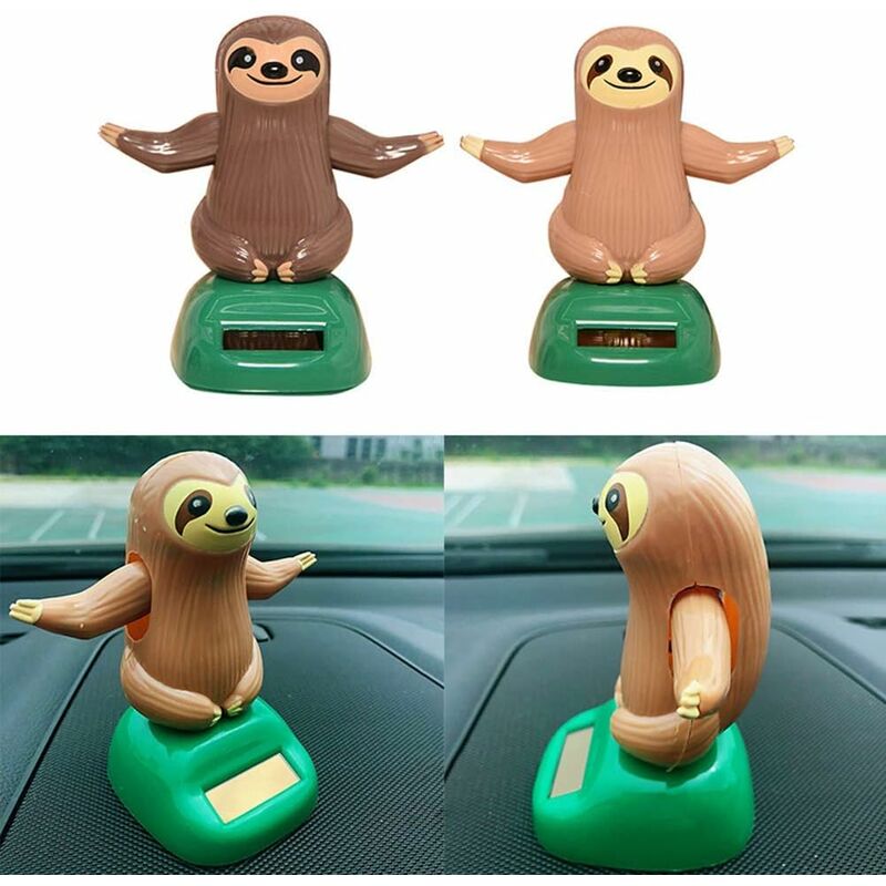 Cute Cartoon Sloth Swing Solar Car DAshboard Interior Decor Ornament Gift Novelty Desk Car Toy Ornament - Durable And — image 3