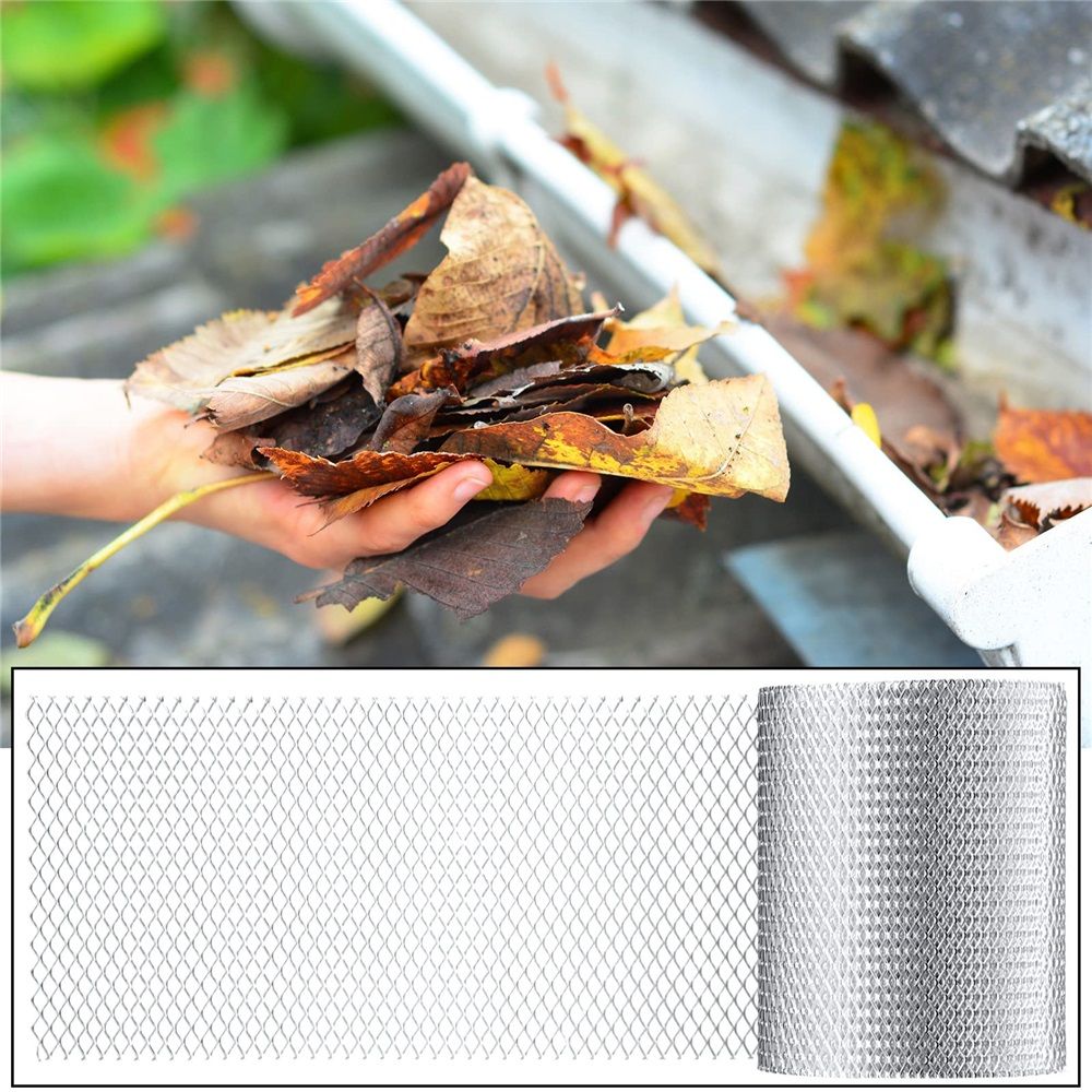 Gutter Guard Mesh 5 Inch x 19.68 Feet Aluminum Gutter Guard from Leaves Gutter Covers Screen Leaf Gutter Guard Protection for DIY Cutting Leaf Rain โ image 4