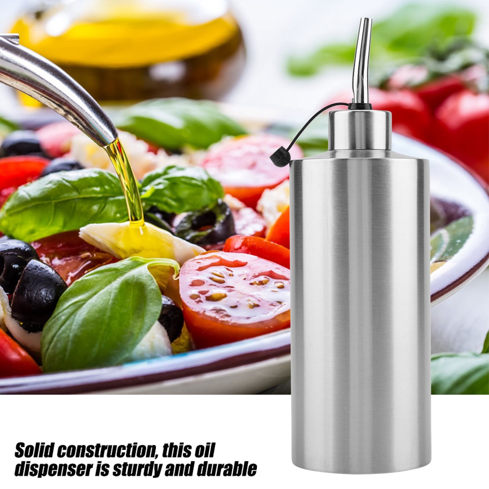 550mL Stainless Steel Oil Bottle Vinegar Sauce Dispenser Container Home Kitchen Supplies(A) โ image 3