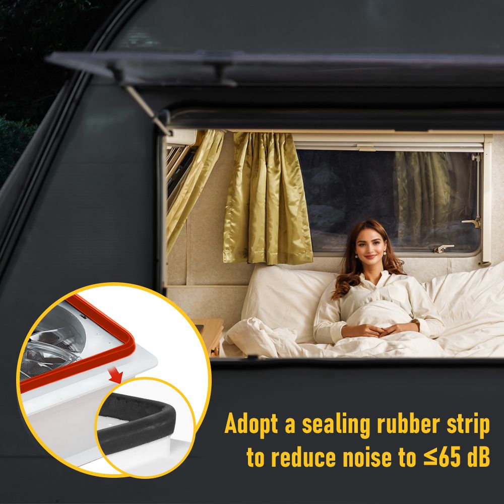 12V Caravan Roof Vent Fan with LED Light & Reversible Airflow โ Waterproof Rain-Proof Hatch Exhaust Fan with Screen for RV, Motorhome & Campervan โ image 6