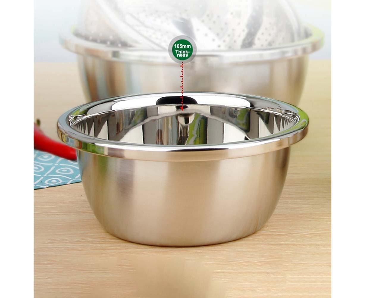 Thickened Stainless Steel Rice Noodles Soup Bowl Vegetables Basin Kitchenware-20cm โ image 6