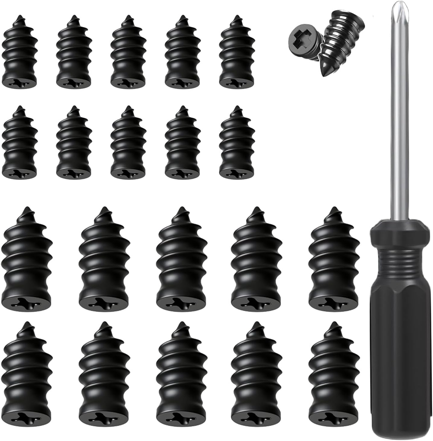 Tire Repair Nails Kit with 2 Sizes, Screw in Tire Repair Plugs with Box and Screwdriver, Fast Self-Service Tire Repair Tools (10Set)