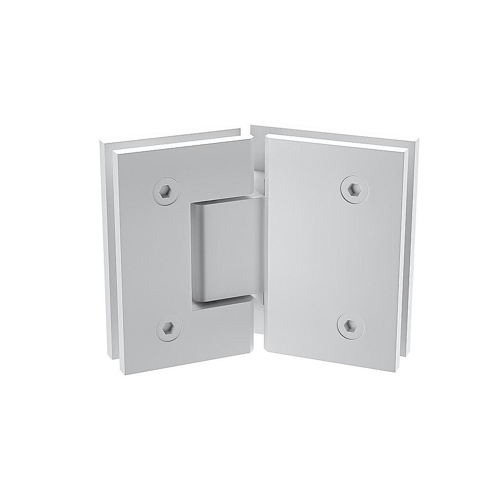 100cm Frameless Diamond Shower Screen – White U-Brackets with SS Hinges & Round Knob Handle — image 4