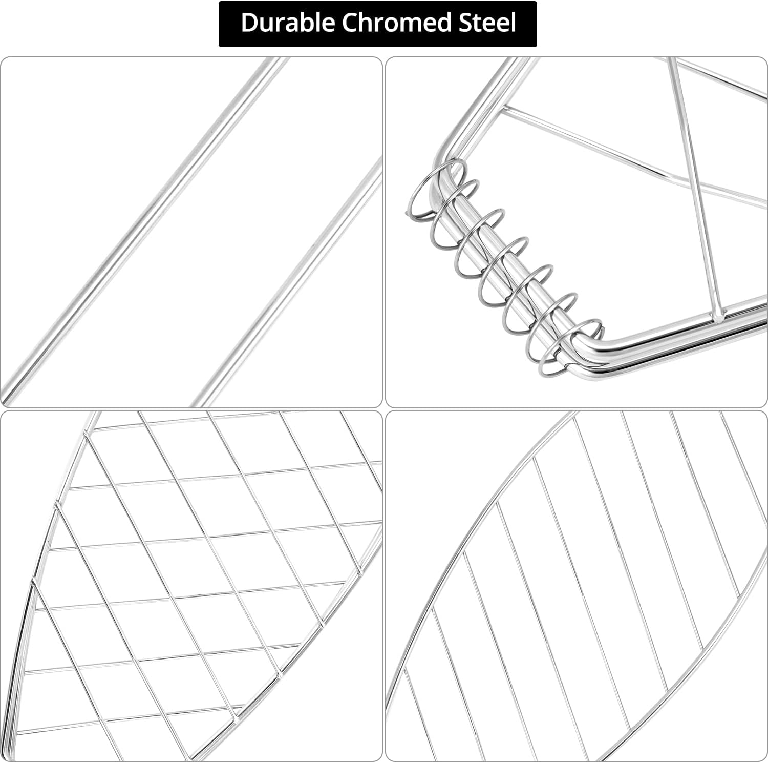 2-Pack Stainless Steel Fish Grill Basket – Portable Locking Grill Rack for Small-Medium Fish, Camping & Home BBQ — image 3