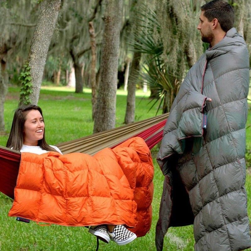 Down Camping Blanket Camping Hiking Puffy down Blanket Packable Lightweight GRAY — image 5