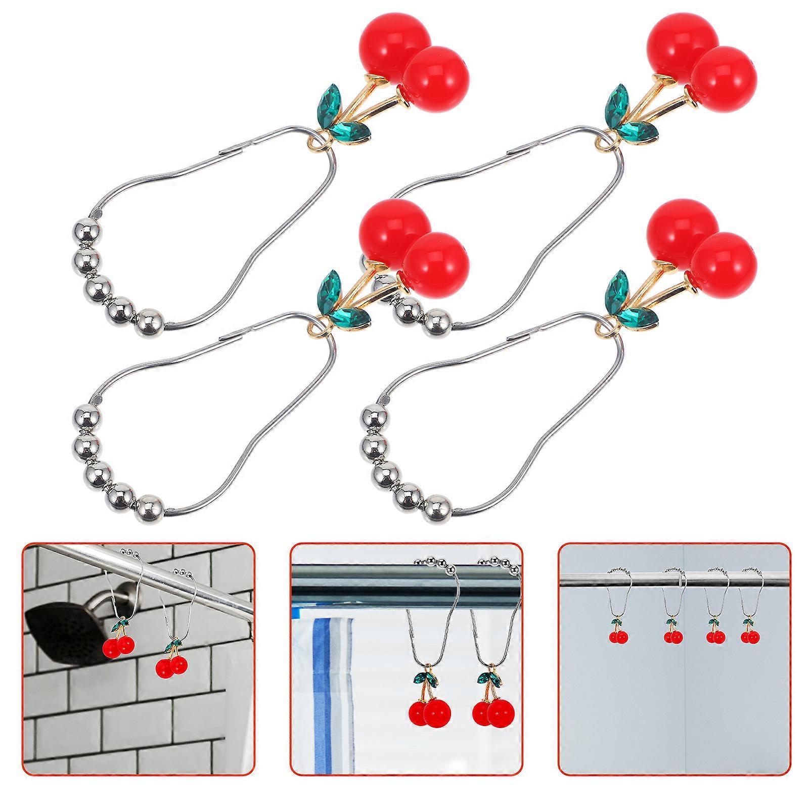 12pcs Cherry Design Shower Curtain Hooks Rings Decorative Curtain Hanger Hooks โ image 3