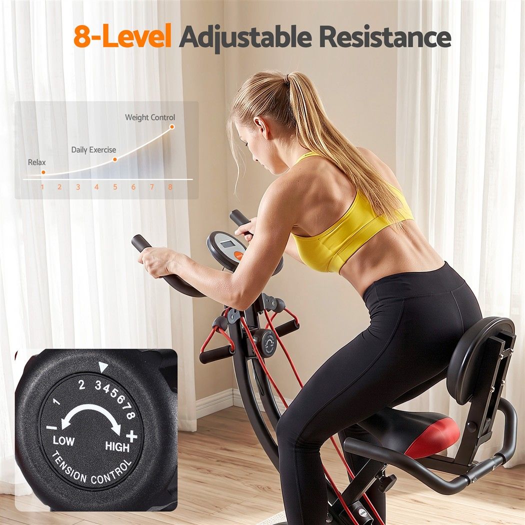Everfit Folding Exercise Bike Magnetic X-Bike Indoor Cycling Resistance Rope โ image 6