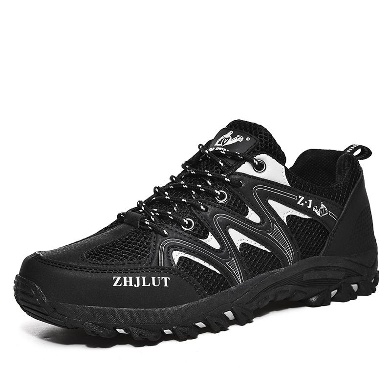 Qifeng Men Women Outdoor Breathable Hiking Shoes Black 39