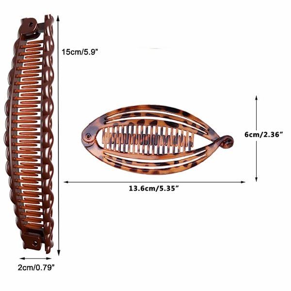 4pcs Banana Clips for Thick Hair, Vintage Fishbone Hair Clips Hair Accessories Compatible with Curly Hair โ image 2