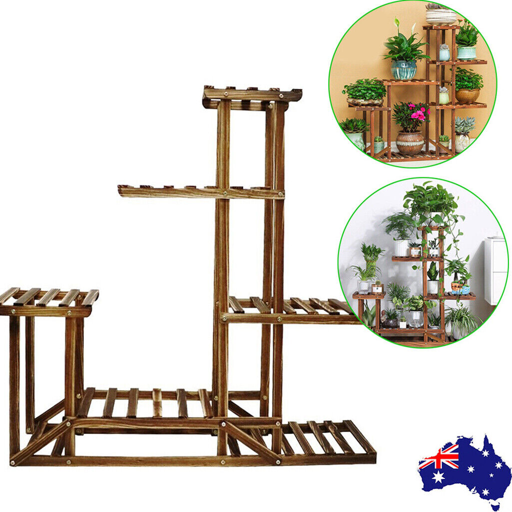 5-Tier Wooden Plant Stand Flower Display Shelf Indoor Outdoor Garden — image 6