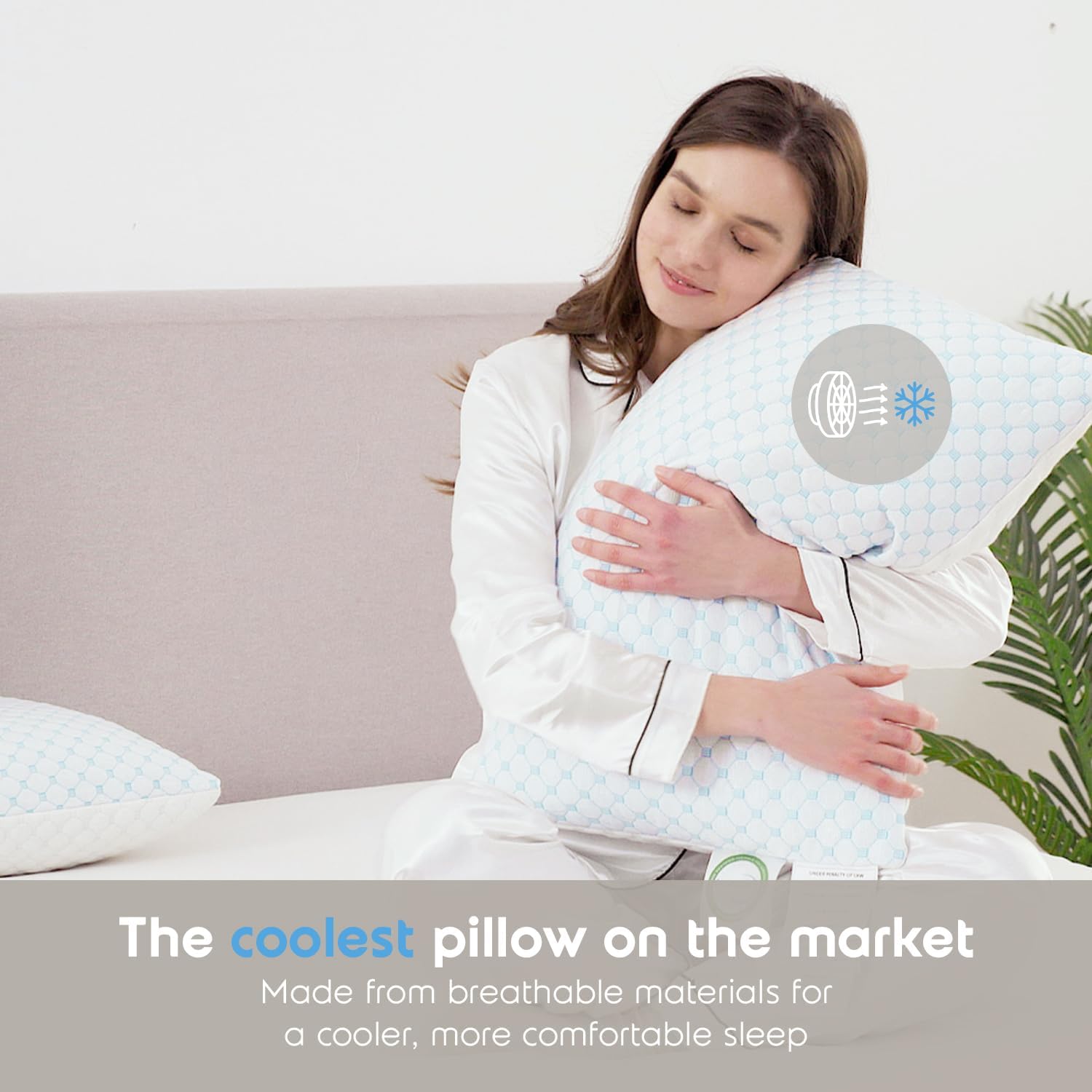 King Size Cooling Pillow with Shredded Memory Foam & Gel Infusion โ Adjustable Loft, Breathable Dual-Sided Cover, 20" x 36" (Blue) | Other Sizes Available in โ image 6