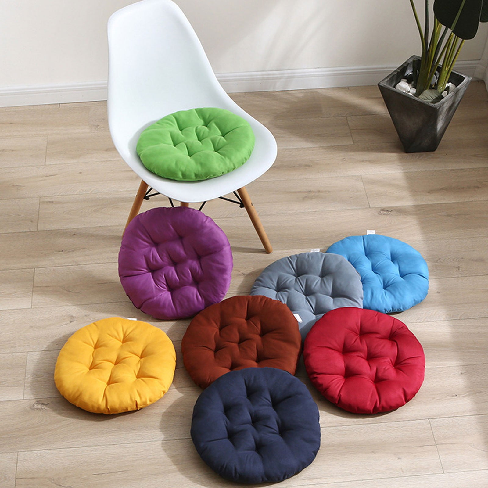 Round Corduroy Bar Stool Cushion, Soft Indoor Chair Pad, Comfortable Seat Cushion for Home, Office and Floor Use, Black โ image 3