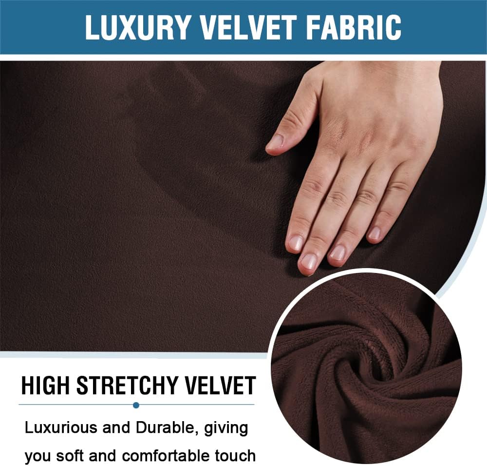 Gaming Chair Covers Slipcover Stretch Seat Chair Cover for Leather Computer Reclining Racing Ruffled Gamer Chair Protector Without Chair 2 piece,Brown — image 2