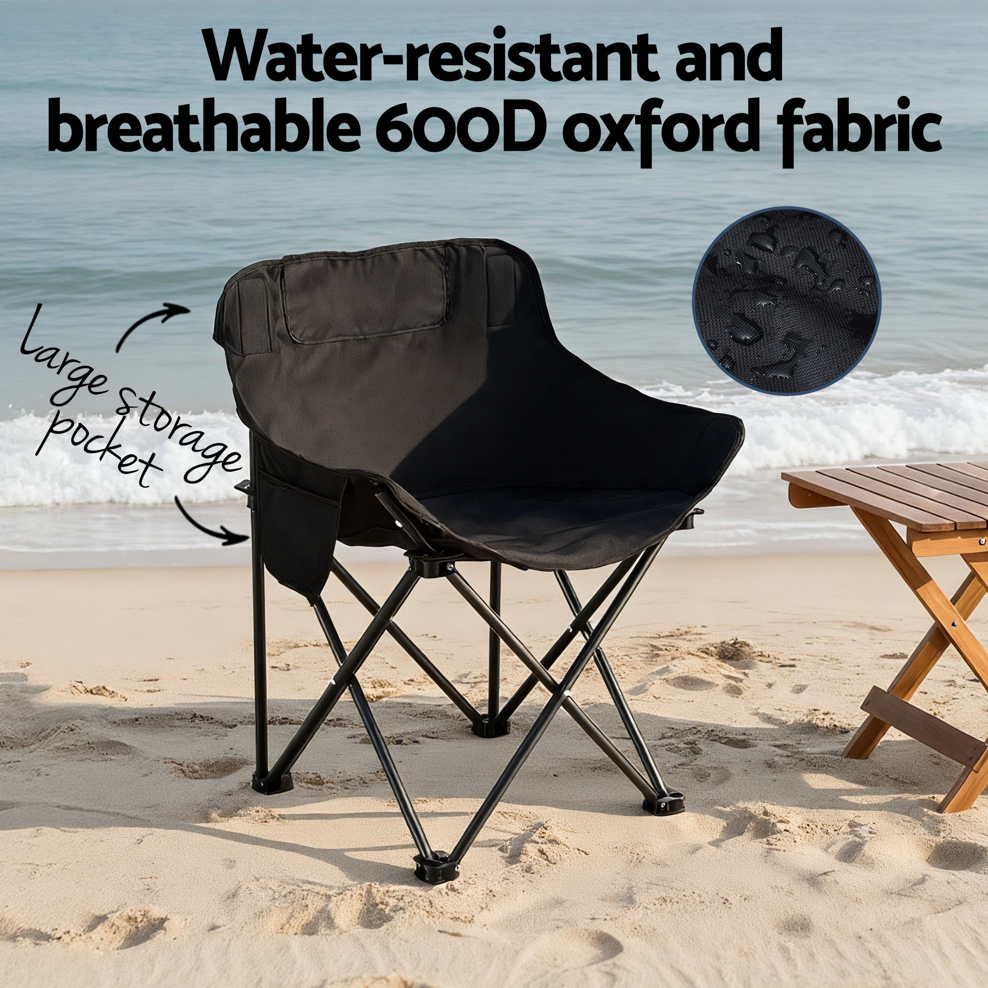 Weisshorn 3pc Camping Table Chair Set Outdoor Folding Aluminium Portable Picnic — image 6