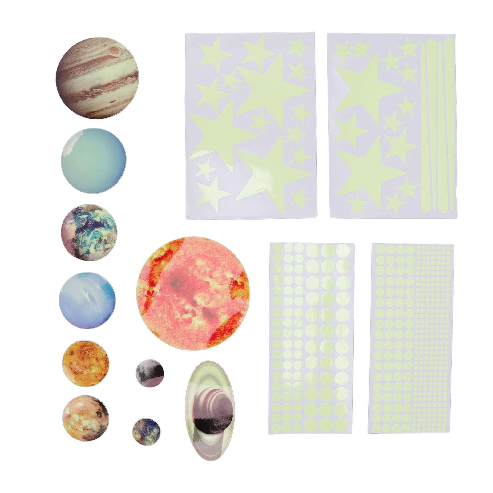 14pcs Glowing Planets Wall Stickers Glow in The Dark Star Solar System Decal for Children Bedroom Nursery Mini Solar System โ image 2