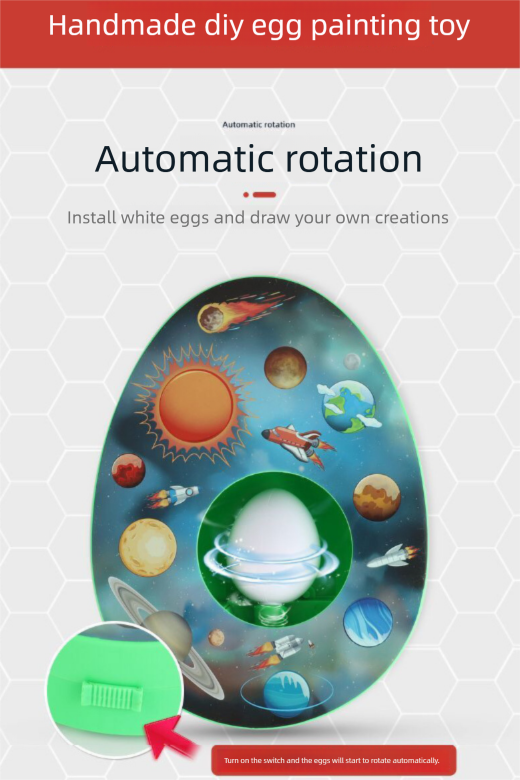 Easter Egg Decorating Kit Electric DIY Egg Painting Machine with 8 Colourful Markers and 3 Toy Eggs Rainbow Set — image 3