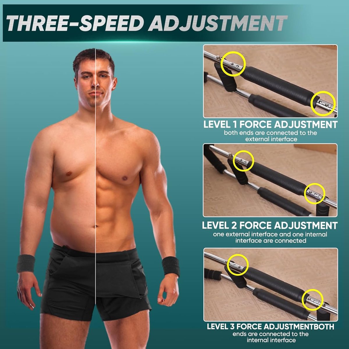 Arm Trainer - U-Shaped Twister - Adjustable Chest Enlarger with 3 Resistance Levels - Detachable Fitness Chest Enlarger - Portable Arm, Chest, and Shoulder — image 5